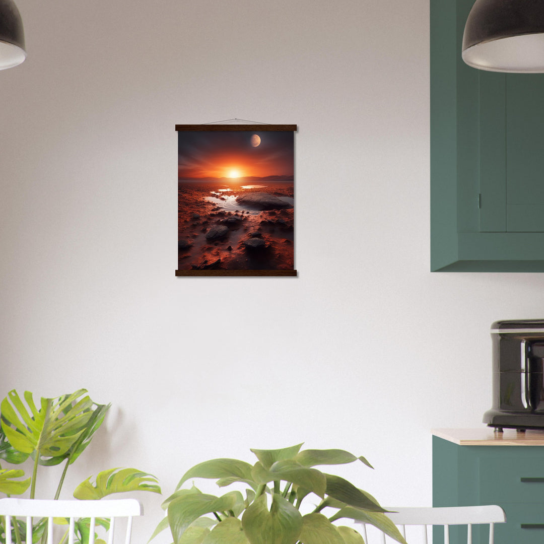 Classic Semi-Glossy Paper Poster with Hanger - Sunset on Mars II