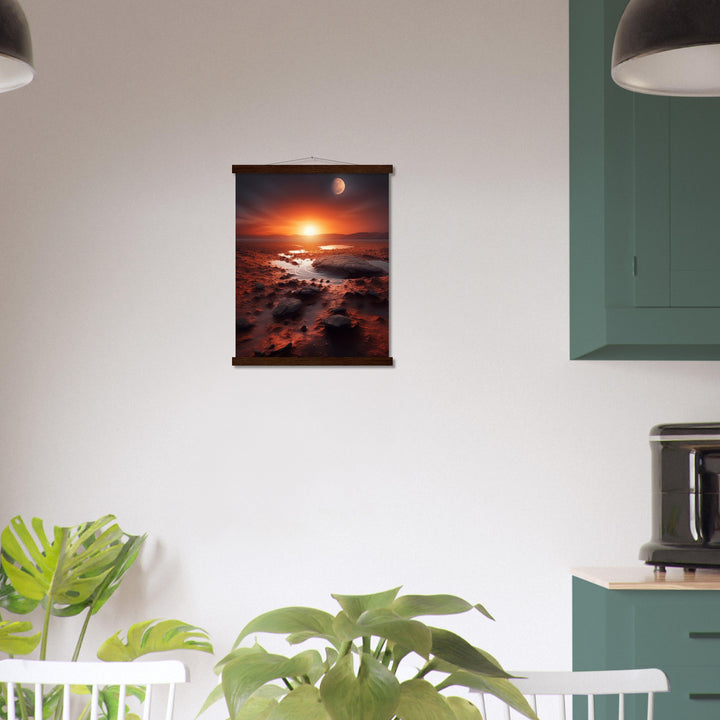 Classic Semi-Glossy Paper Poster with Hanger - Sunset on Mars II