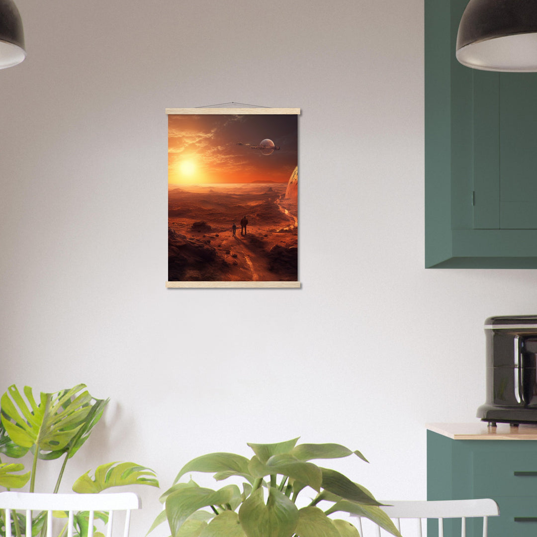 Classic Semi-Glossy Paper Poster with Hanger - Sunset on Mars I