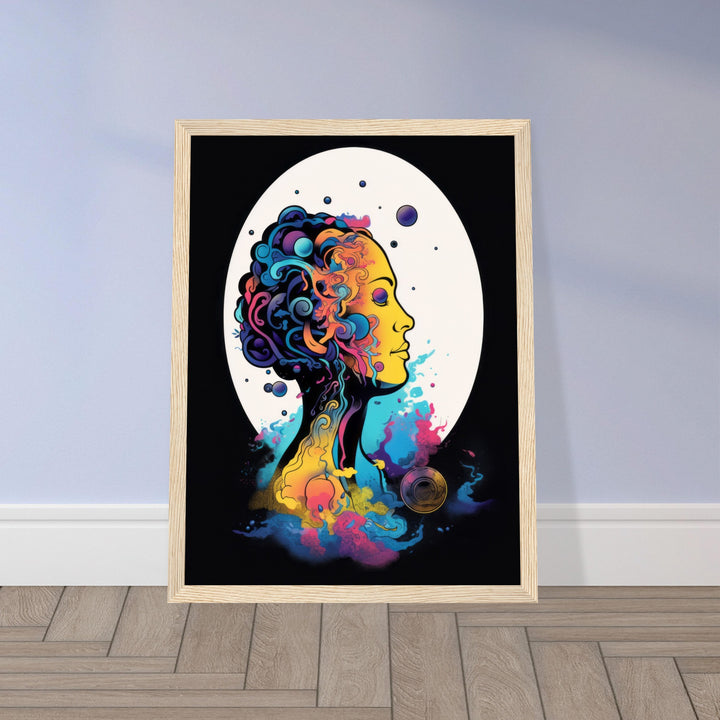 Classic Matte Paper Wooden Framed Poster - Colour Art Hair Girl II