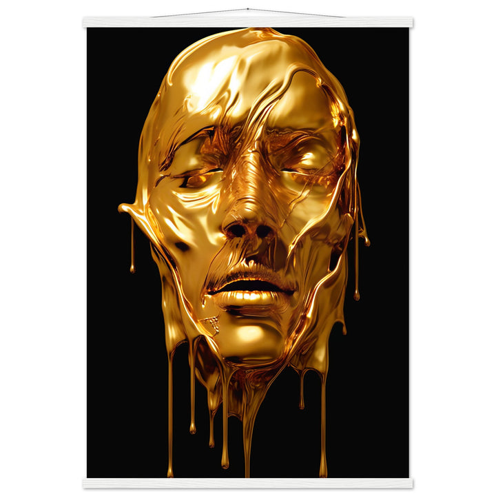 Premium Semi-Glossy Paper Poster with Hanger - Gold Face Dripping