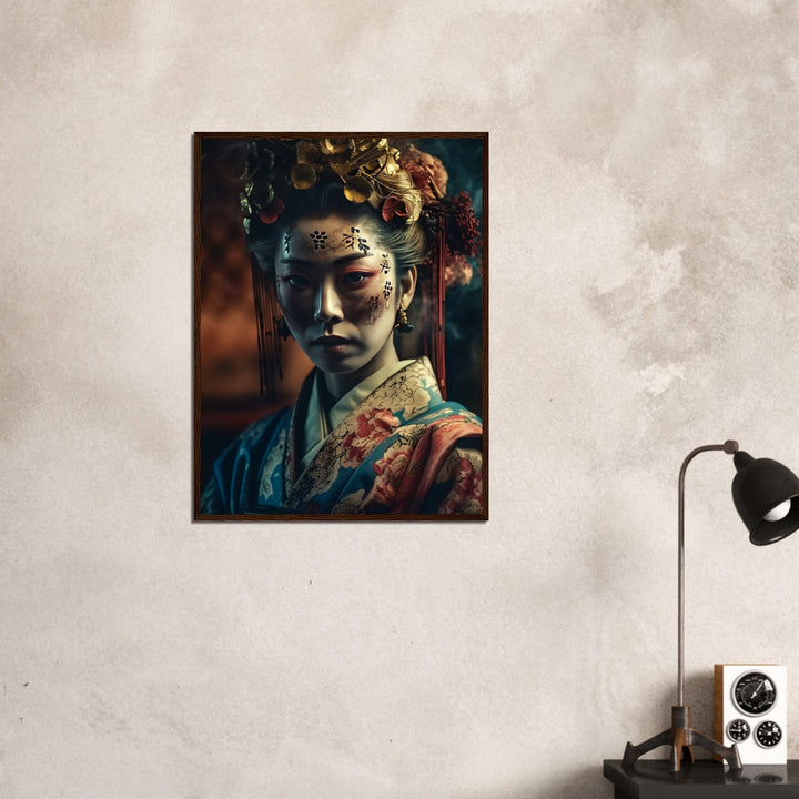 Premium Matte Paper Wooden Framed Poster - Gaze of the Golden Geisha