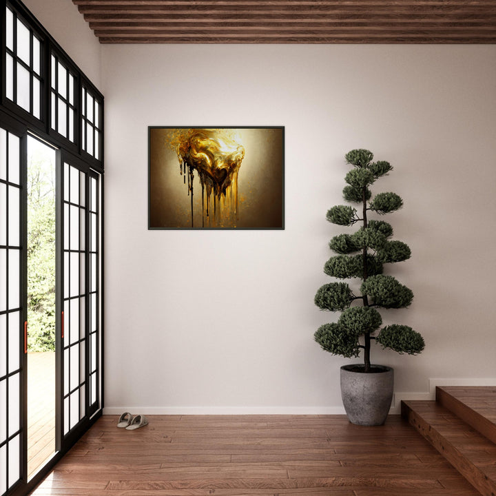 Premium Matte Paper Metal Framed Poster - Heart of Gold Melted II