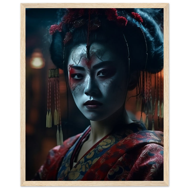 Premium Matte Paper Wooden Framed Poster - Allure of a Geisha