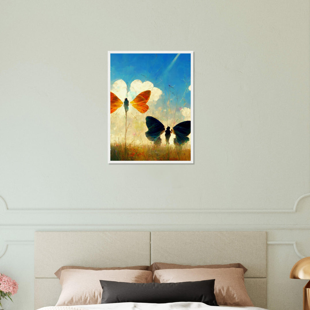 Museum-Quality Matte Paper Wooden Framed Poster - Dreaming Butterflies