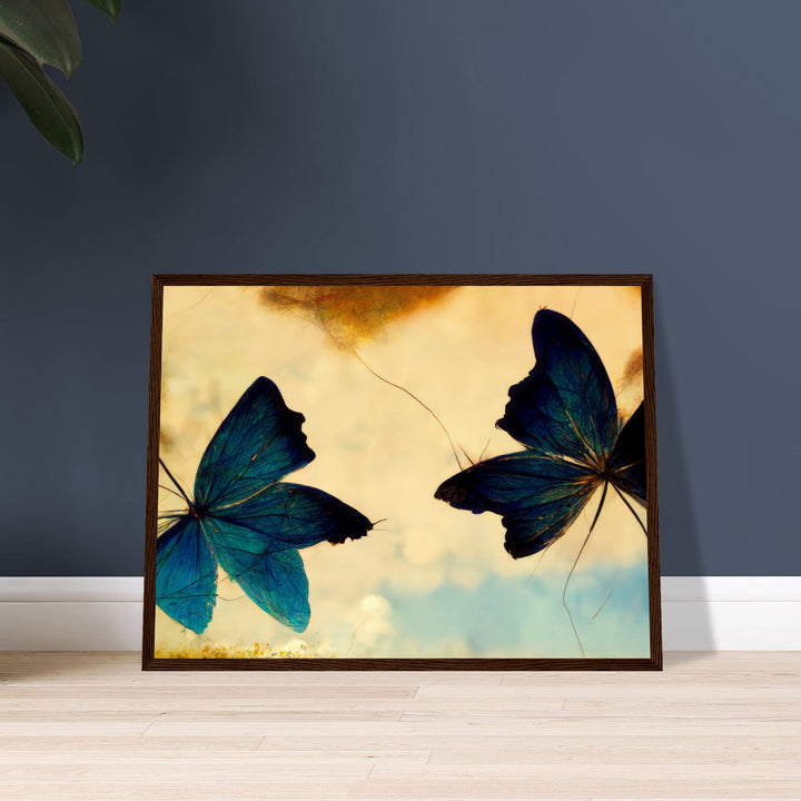 Premium Semi-Glossy Paper Wooden Framed Poster - Dreaming Butterflies III