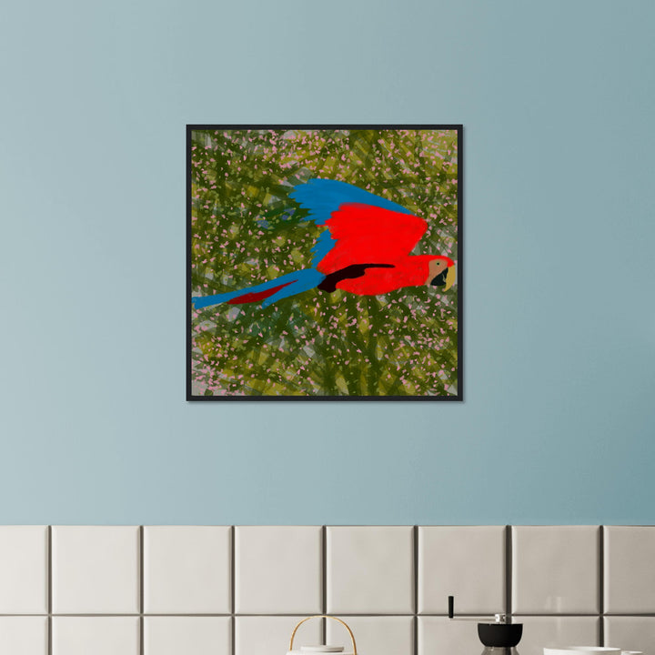 Museum-Quality Matte Paper Wooden Framed Poster - Parrot Colourful