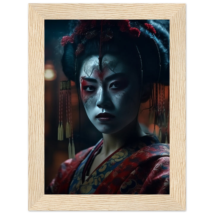 Premium Matte Paper Wooden Framed Poster - Allure of a Geisha