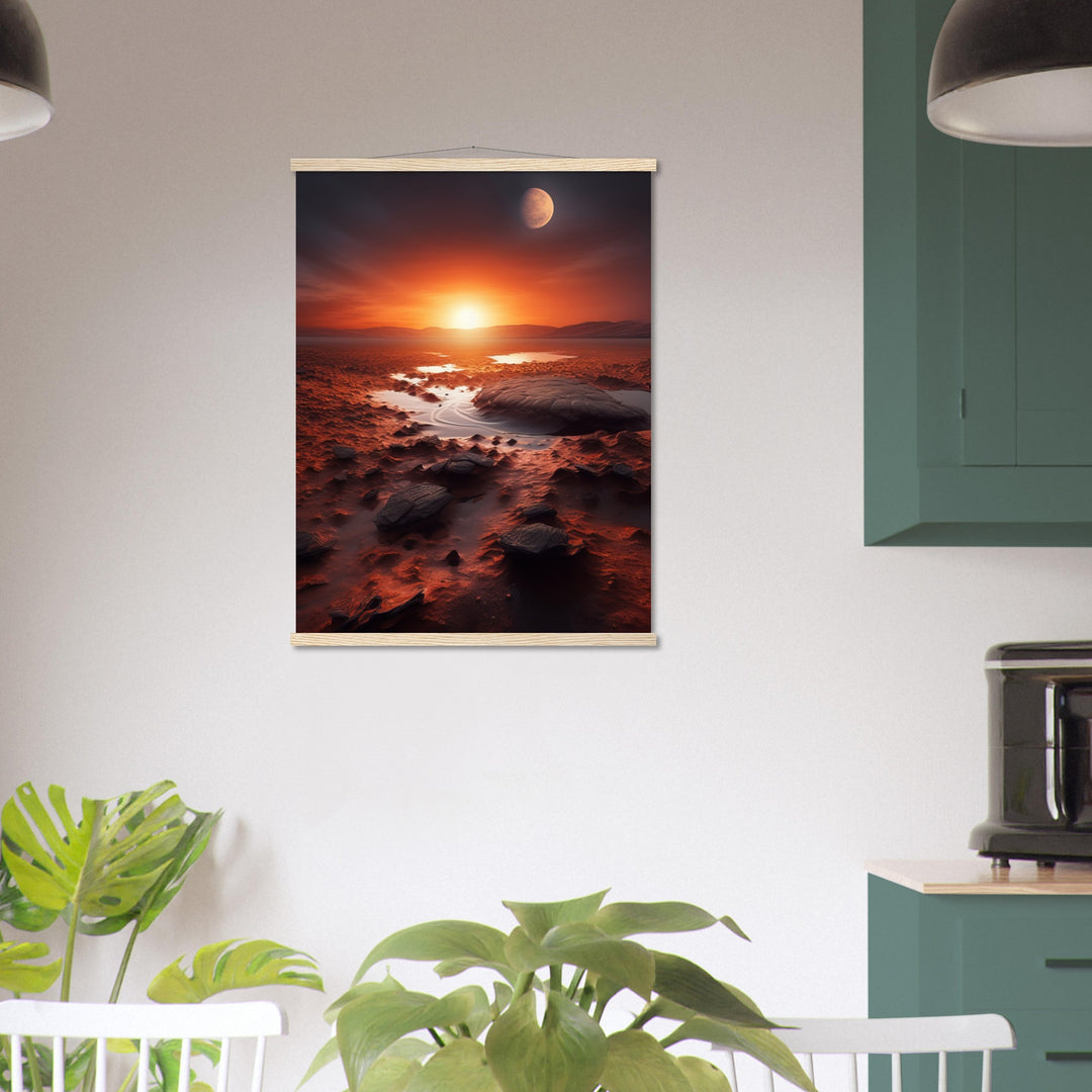 Classic Semi-Glossy Paper Poster with Hanger - Sunset on Mars II