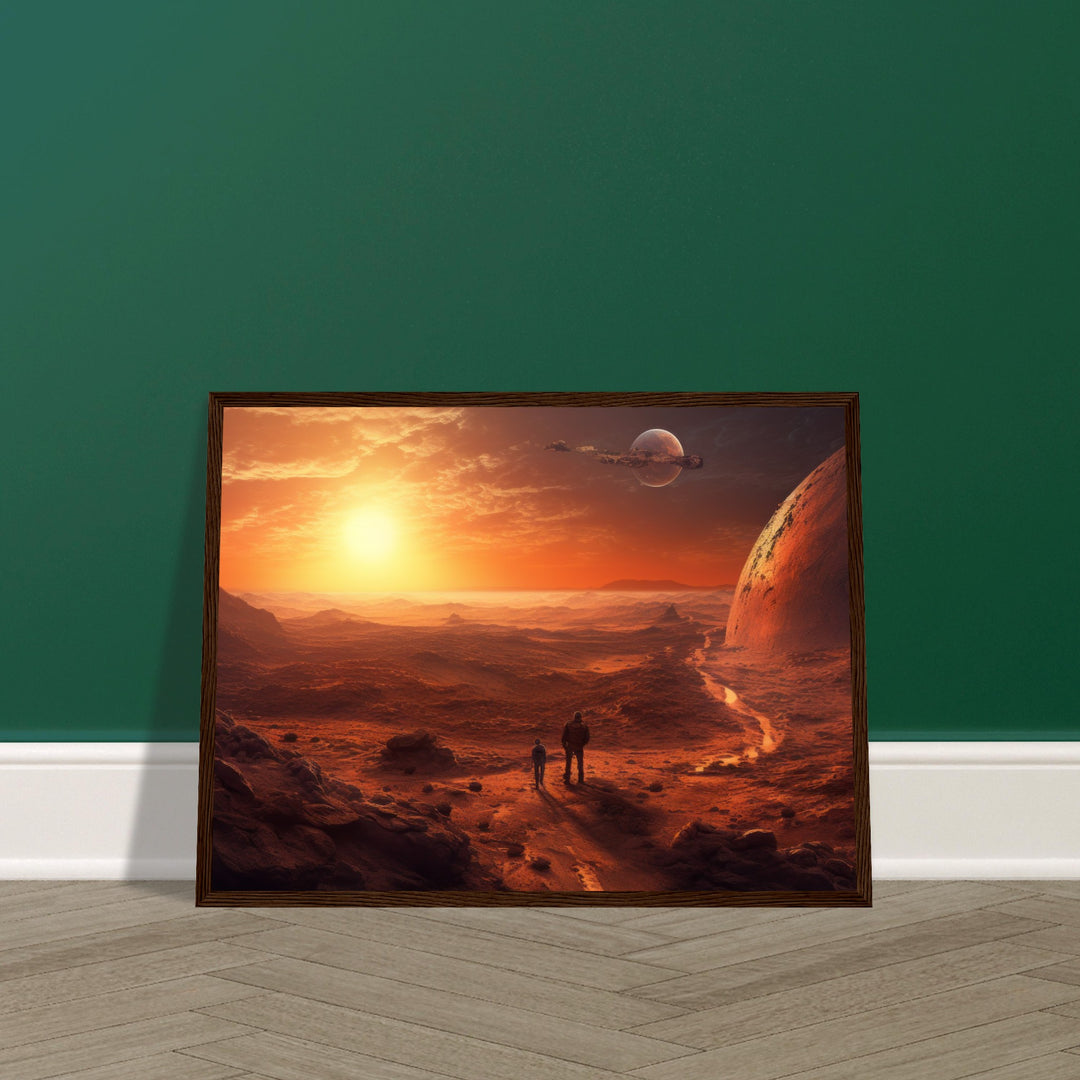 Classic Matte Paper Wooden Framed Poster - Sunset on Mars I