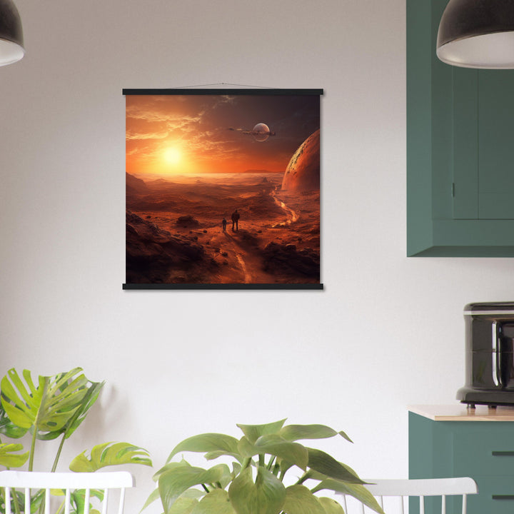 Classic Semi-Glossy Paper Poster with Hanger - Sunset on Mars I