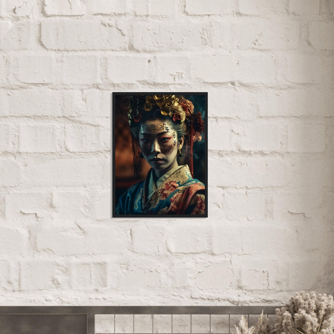 Museum-Quality Matte Paper Wooden Framed Poster - Gaze of the Golden Geisha