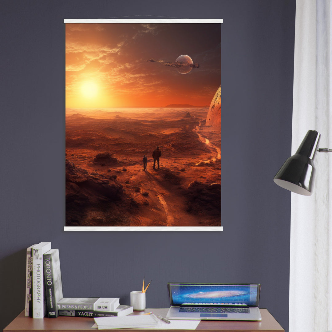 Classic Semi-Glossy Paper Poster with Hanger - Sunset on Mars I