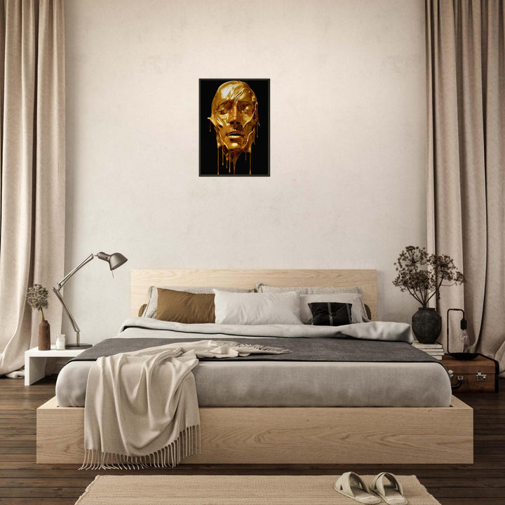 Classic Matte Paper Metal Framed Poster - Gold Face Dripping
