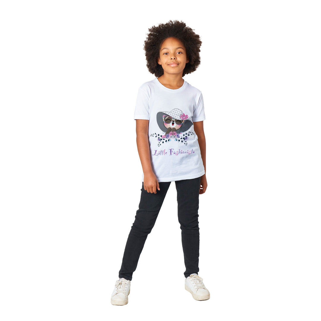 Premium Kids Crewneck T-shirt - Girl "Little Fashionista"