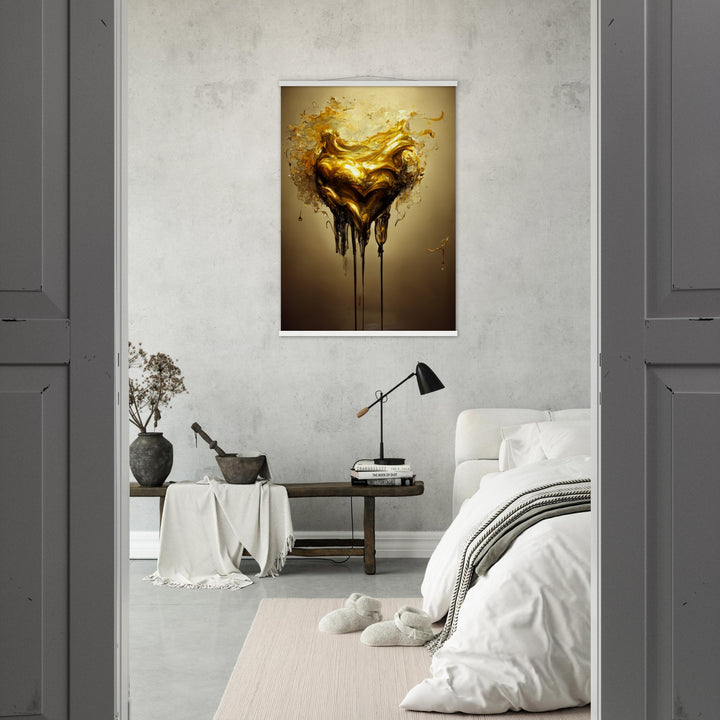 Premium Matte Paper Poster with Hanger - Heart of Gold Melted