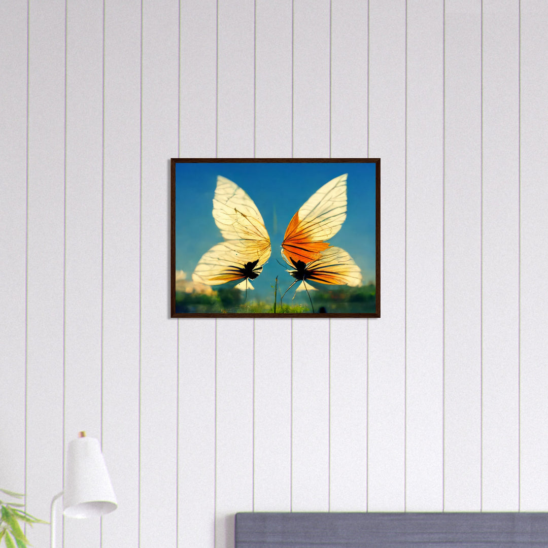 Premium Semi-Glossy Paper Wooden Framed Poster - Dreaming Butterflies II