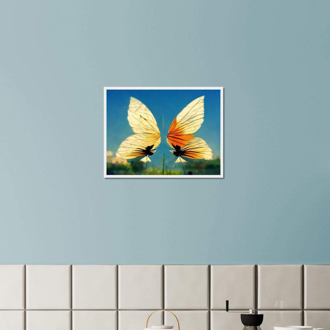 Classic Matte Paper Wooden Framed Poster - Dreaming Butterflies II