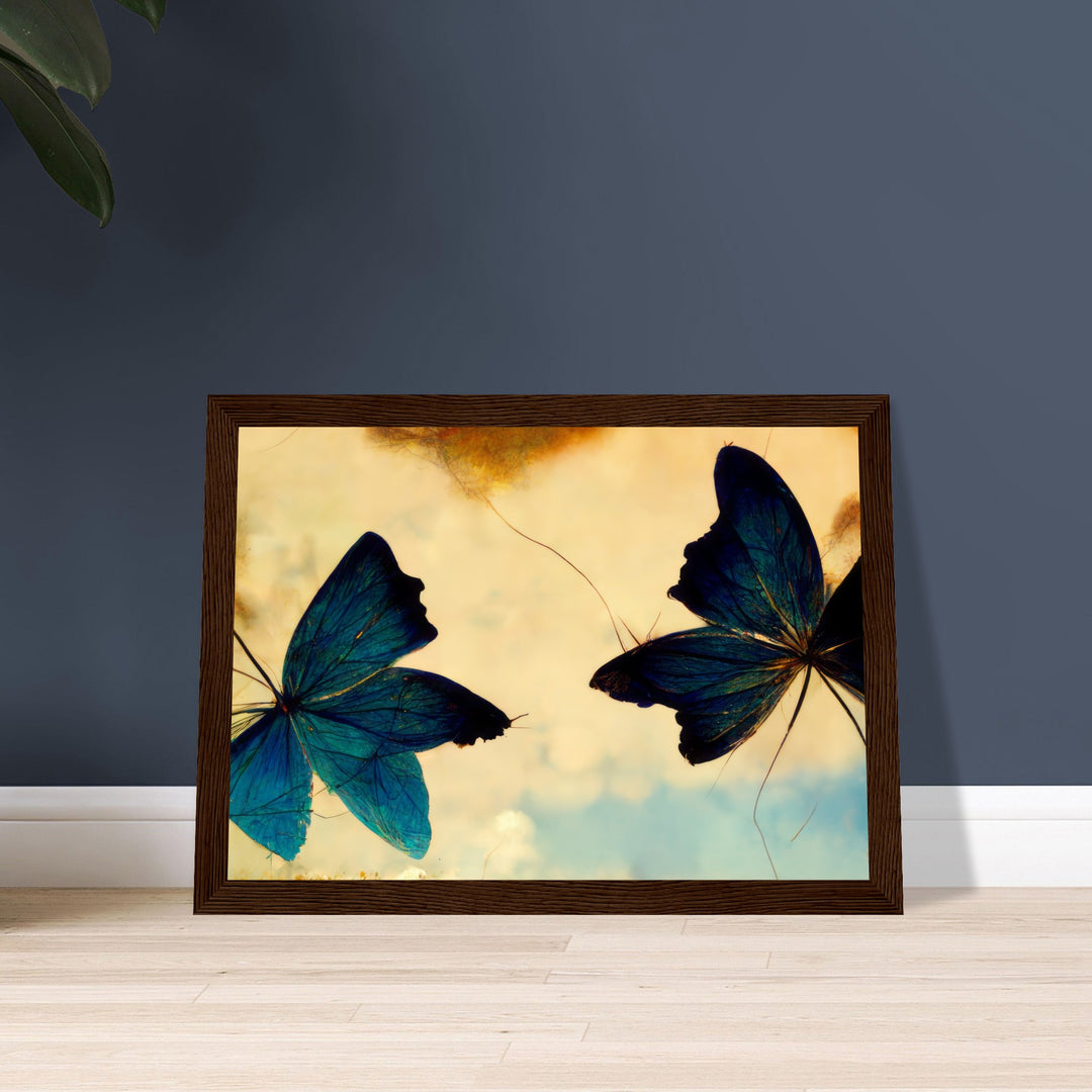 Premium Semi-Glossy Paper Wooden Framed Poster - Dreaming Butterflies III