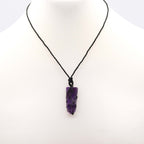 Laced Gemstone Flat Point Pendant - Amethyst