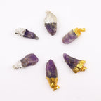 Gemstone Amethyst Gold & Silver Plated Pendants (6 assorted)