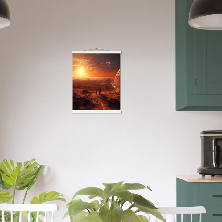 Classic Semi-Glossy Paper Poster with Hanger - Sunset on Mars I