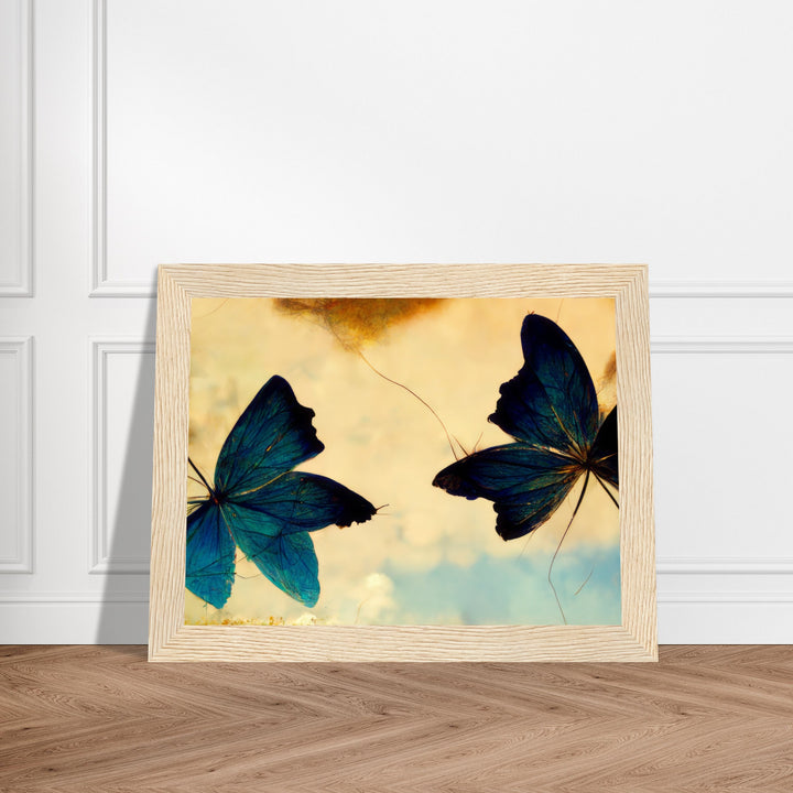 Premium Matte Paper Wooden Framed Poster - Dreaming Butterflies III