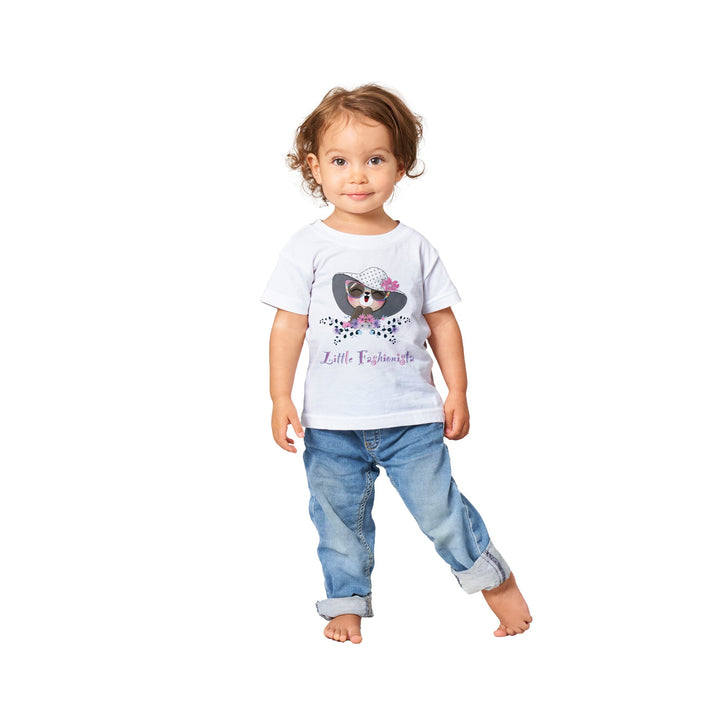 Classic Baby Crewneck T-shirt - Girl "Little Fashionista"