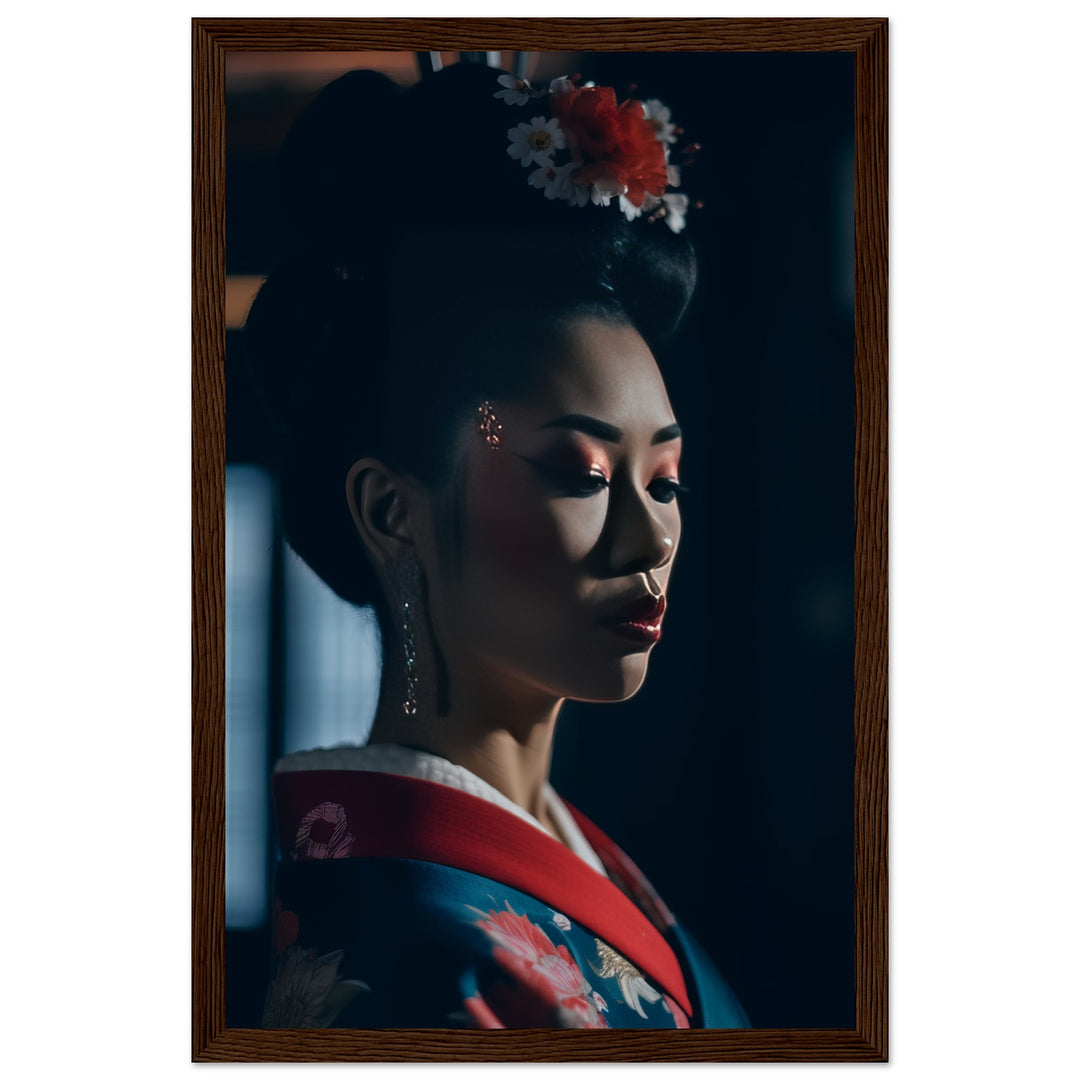 Premium Matte Paper Wooden Framed Poster - Geisha's Solitude