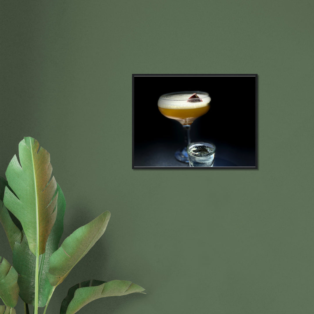 Classic Semi-Glossy Paper Wooden Framed Poster - Pornstar Martini