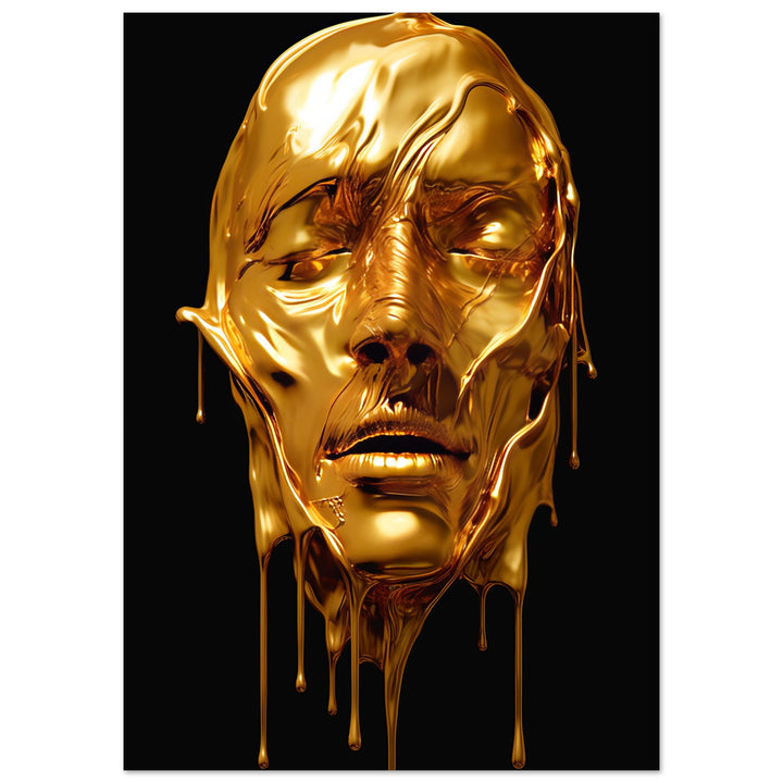 Classic Semi-Glossy Paper Poster - Gold Face Dripping