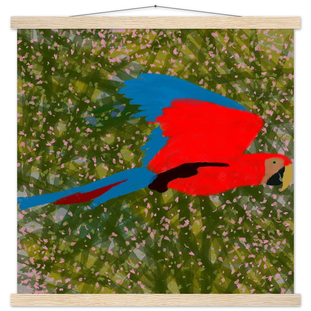 Premium Matte Paper Poster with Hanger - Parrot Colourful