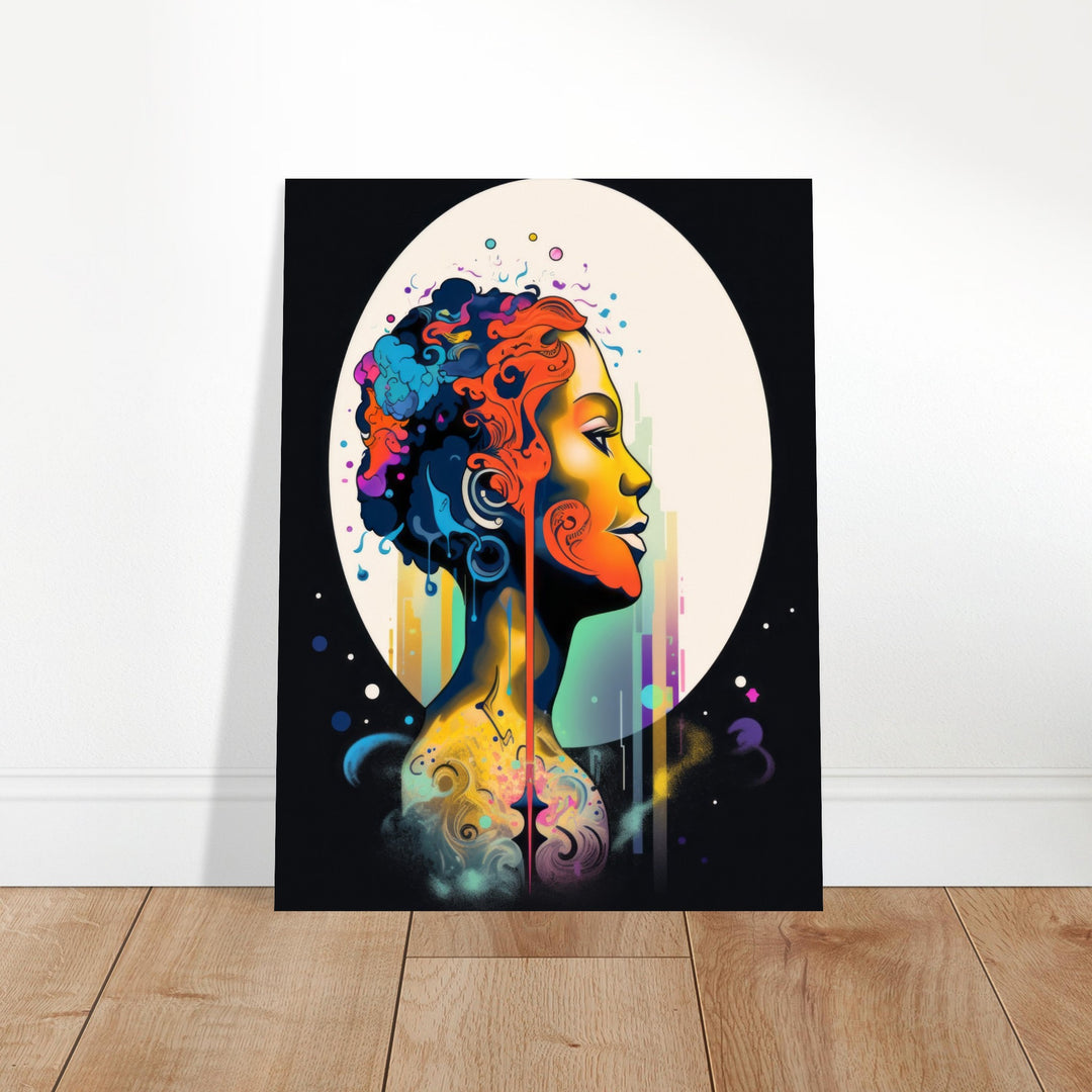 Premium Matte Paper Poster - Colour Art Hair Girl I