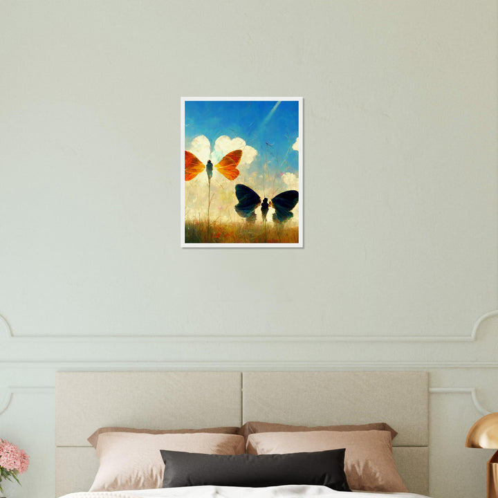 Museum-Quality Matte Paper Wooden Framed Poster - Dreaming Butterflies