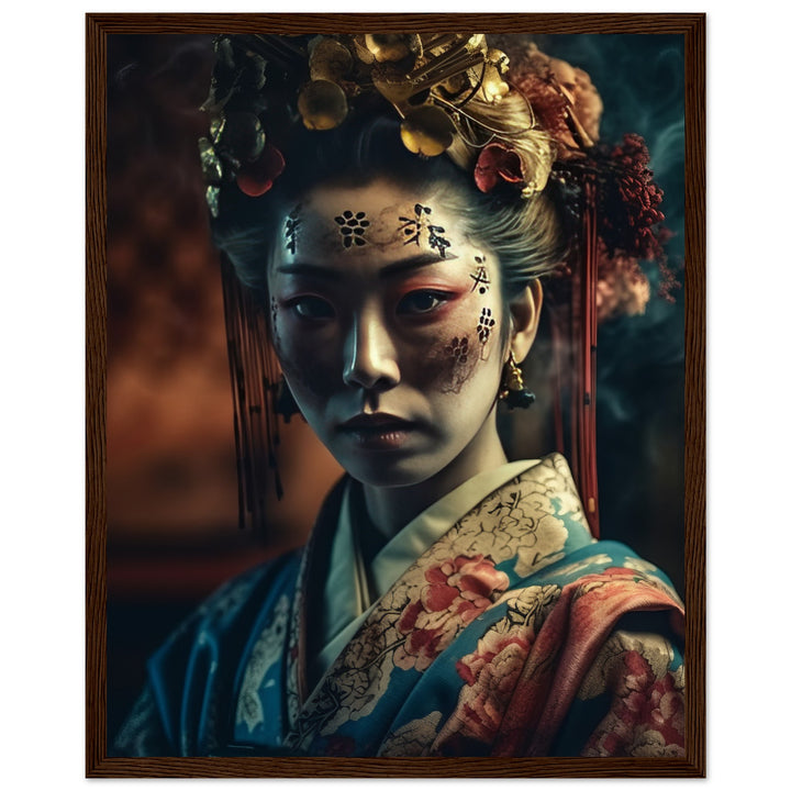 Classic Matte Paper Wooden Framed Poster - Gaze of the Golden Geisha