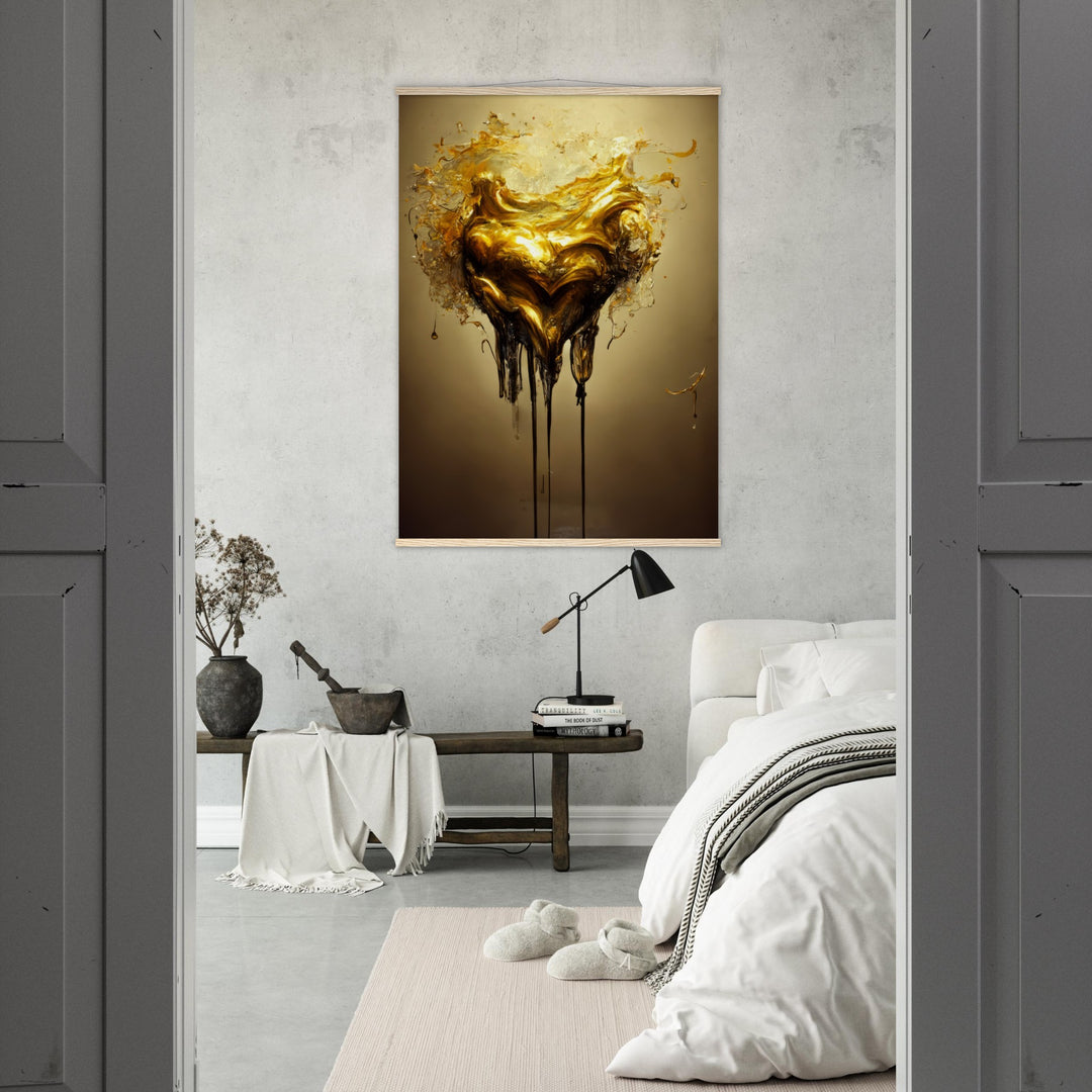 Premium Matte Paper Poster with Hanger - Heart of Gold Melted