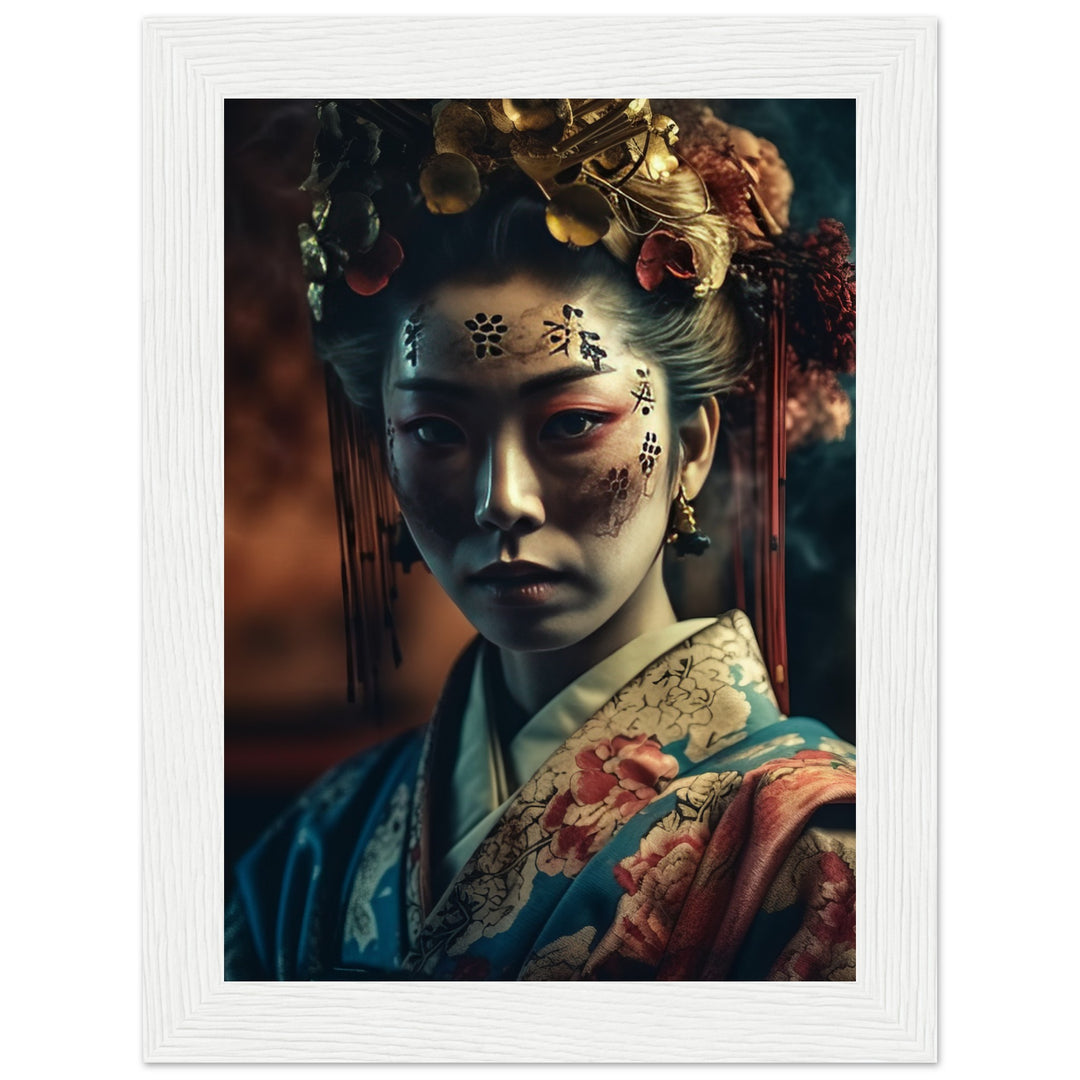 Classic Matte Paper Wooden Framed Poster - Gaze of the Golden Geisha