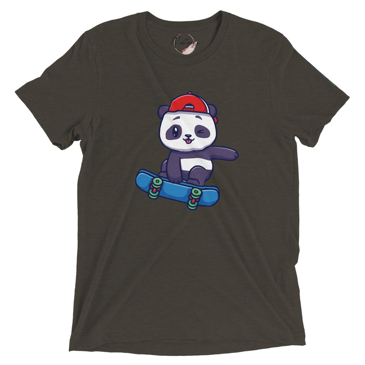 Triblend Unisex Crewneck T-shirt - Skater Panda "Choose Kindness"
