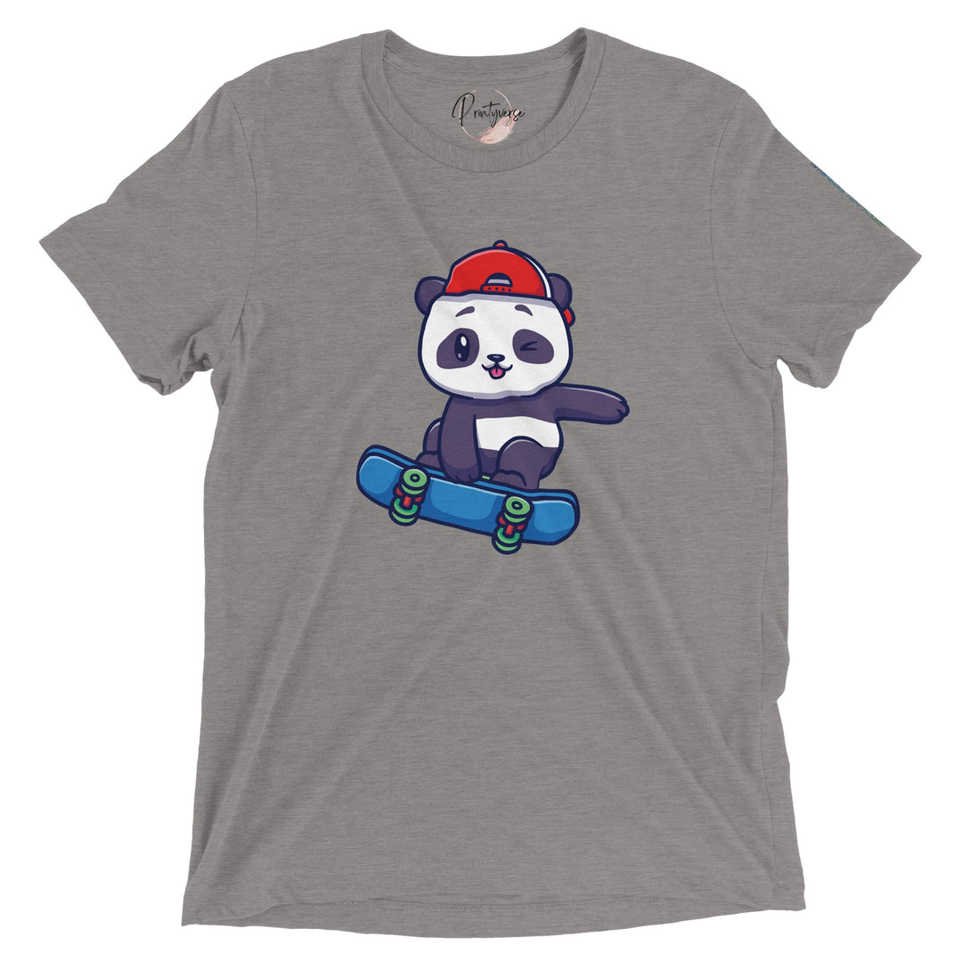Triblend Unisex Crewneck T-shirt - Skater Panda "Choose Kindness"