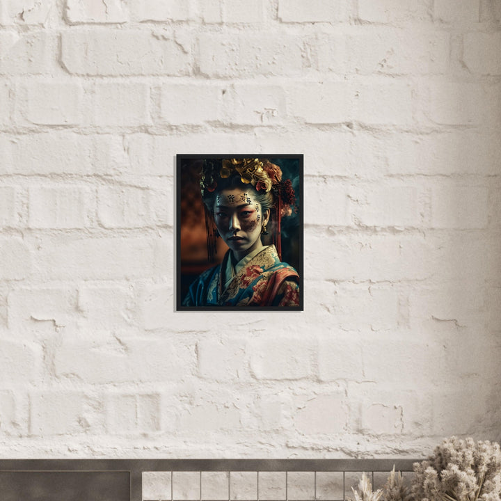 Museum-Quality Matte Paper Wooden Framed Poster - Gaze of the Golden Geisha