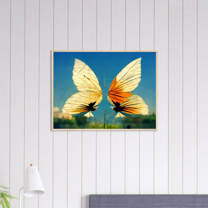 Premium Semi-Glossy Paper Wooden Framed Poster - Dreaming Butterflies II