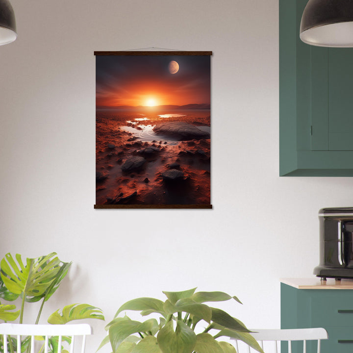 Classic Semi-Glossy Paper Poster with Hanger - Sunset on Mars II