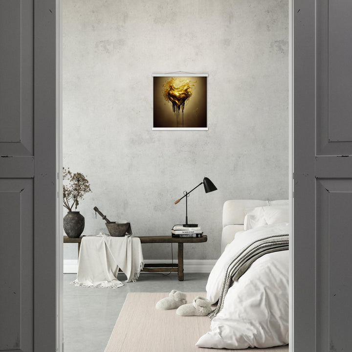 Premium Matte Paper Poster with Hanger - Heart of Gold Melted