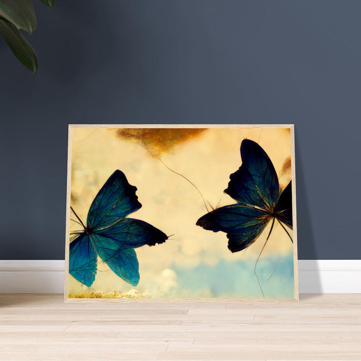 Premium Semi-Glossy Paper Wooden Framed Poster - Dreaming Butterflies III