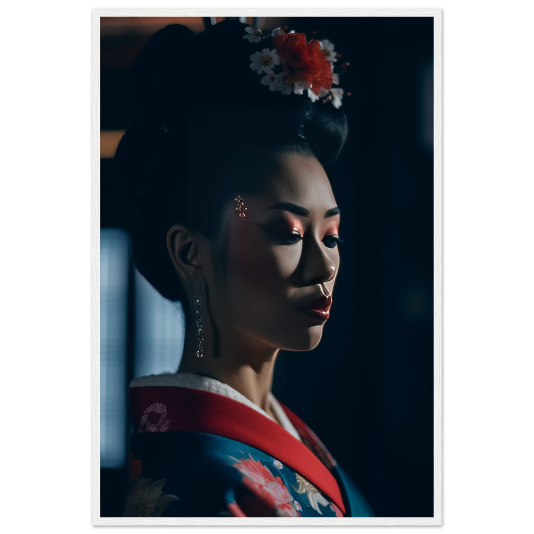 Premium Matte Paper Wooden Framed Poster - Geisha's Solitude