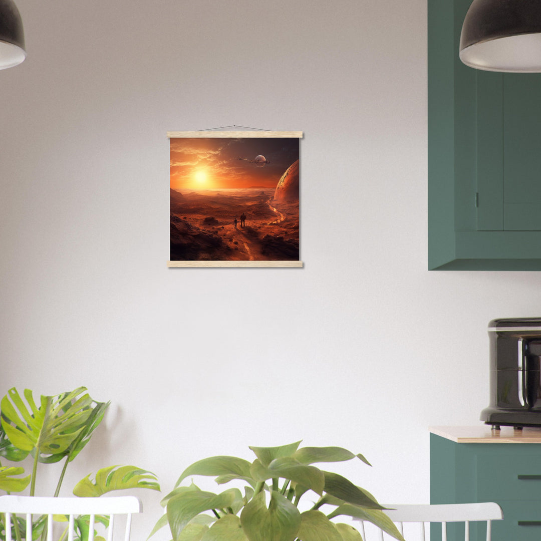 Classic Semi-Glossy Paper Poster with Hanger - Sunset on Mars I