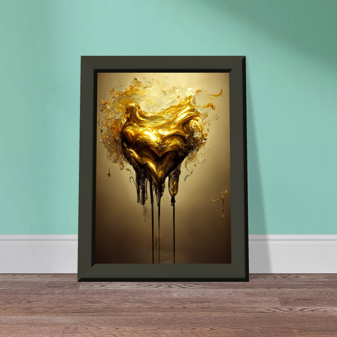 Classic Matte Paper Metal Framed Poster - Heart of Gold Melted