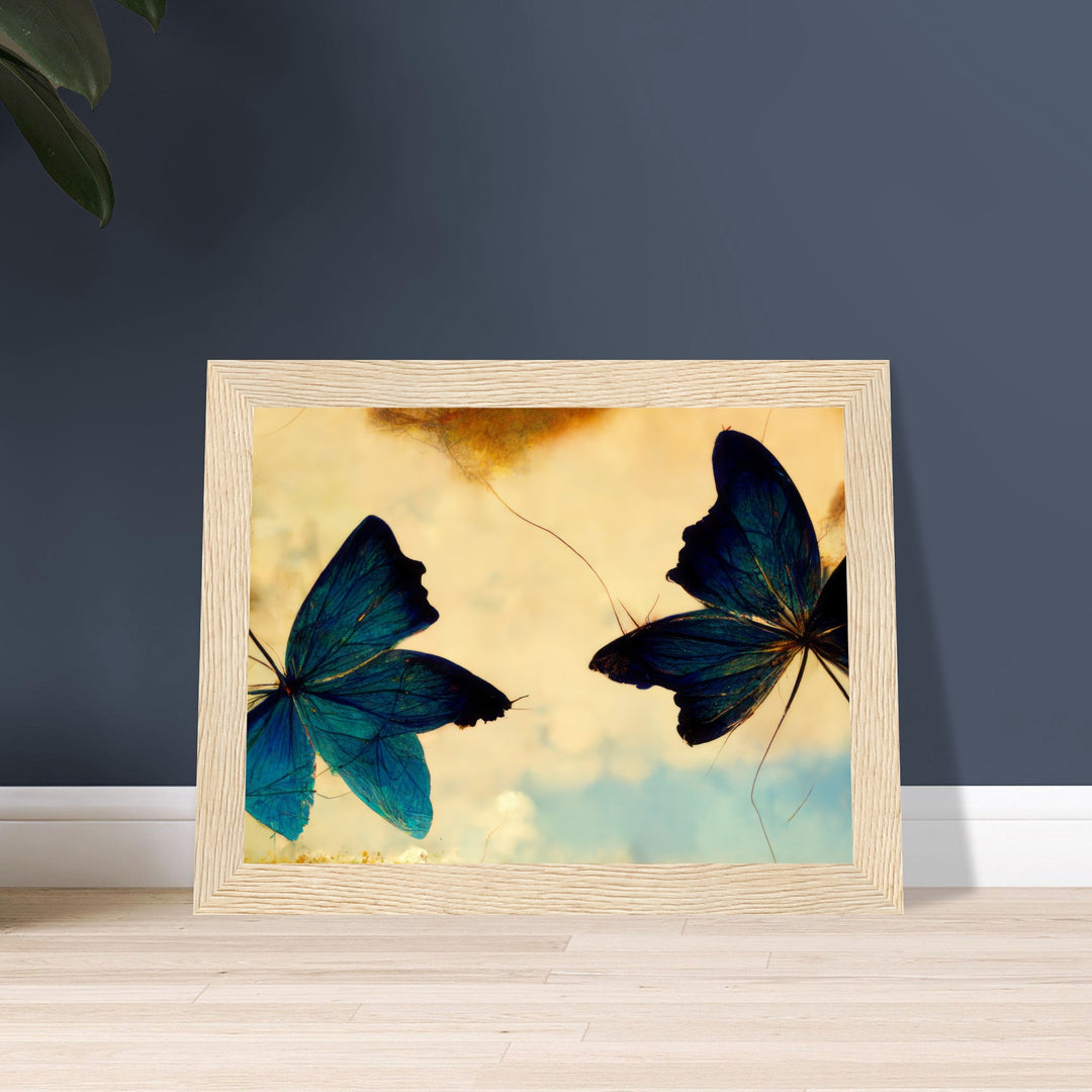 Premium Semi-Glossy Paper Wooden Framed Poster - Dreaming Butterflies III