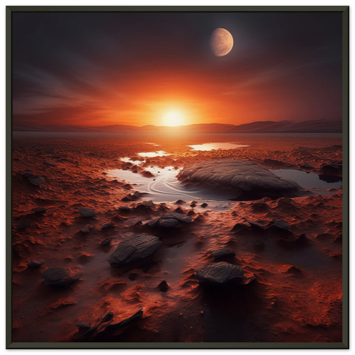 Museum-Quality Matte Paper Metal Framed Poster - Sunset on Mars II
