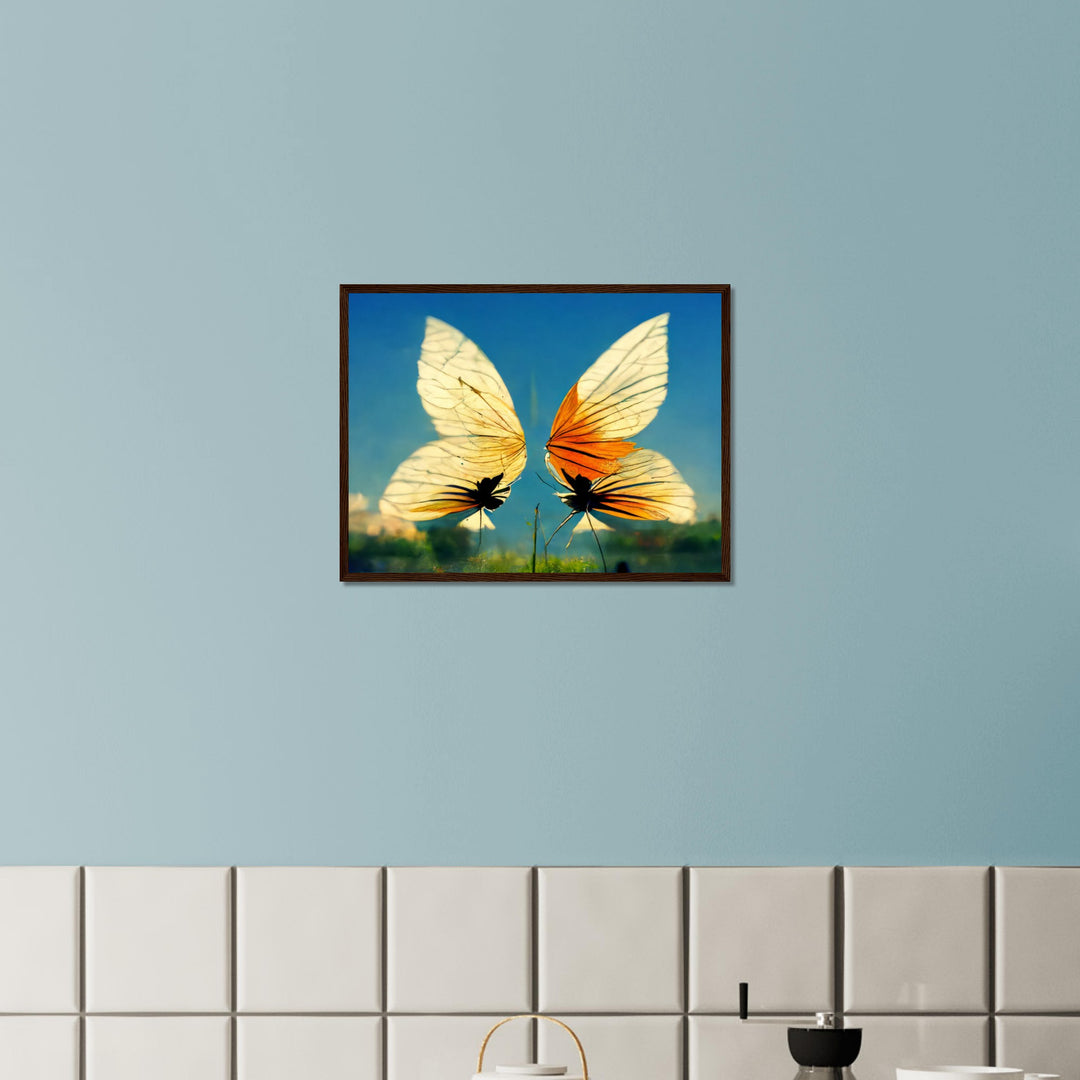 Classic Matte Paper Wooden Framed Poster - Dreaming Butterflies II